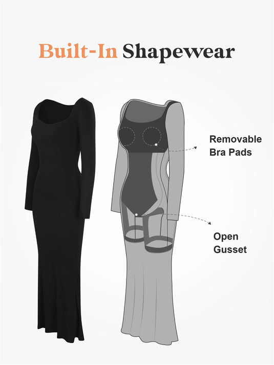 Built-In Shapewear Slip Maxi Lounge Dress – Temptissa